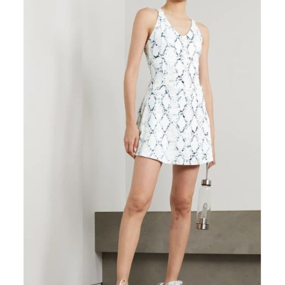 VARLEY Women's White Floyd Snake-print Stretch-jersey Tennis 2 piece set